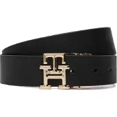 Tommy Hilfiger Ceinture 'TH Monogram Plaque Buckle Reversible' cognac / noir