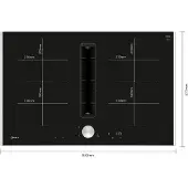 NEFF Table de cuisson induction aspirante 80cm 4 feux 7400w noir - - V68TTX4L0 -