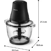 Philips Hachoir Electrique électrique - Série 3000 - HR1502/00 - 500 W - Noir