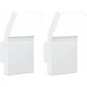 vidaXL Applique murale d'extérieur LED 2 pcs. Blanc Aluminium moulé sous pression