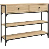 vidaXL Table console chêne sonoma 100x25x75 cm bois d'ingénierie