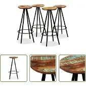 The Living Store Barhocker 4 Stk. Massives Altholz