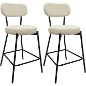 MOB-IN Chaises CELESTE îlot bar métal tissu velours côtelé H65cm