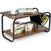 Modernhome Table basse loft moderne à deux niveaux