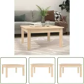 The Living Store Table basse 55x55x30 cm pin massif