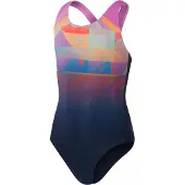 Speedo Digi Placement Splashback Swimsuit Multicolore 5-6 Years Fille