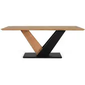 GINER Y COLOMER Table à manger Iravati en bois d'acacia, 77 cm x 200 cm x 100 cm,