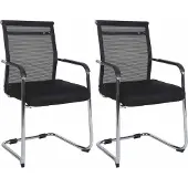 CLP Lot de 2 chaises d'appoint Denny - noir