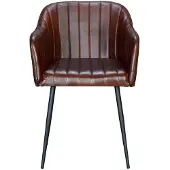 GINER Y COLOMER Fauteuil en cuir Alberobello 80 cm x 54 cm x 60 cm