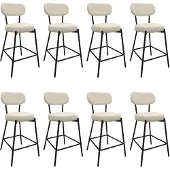 MOB-IN Chaises CELESTE îlot bar métal tissu velours côtelé H65cm