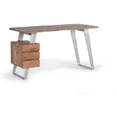 GINER Y COLOMER Bureau moderne en bois d'acacia, 80 cm x 147 cm x 63 cm,