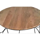 GINER Y COLOMER Table basse Sorek en bois de manguier et métal, 41 cm x 80 cm x 80 cm,