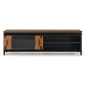 GINER Y COLOMER Meuble TV « Zanzibar » en bois de manguier, 50 cm x 160 cm x 40 cm,