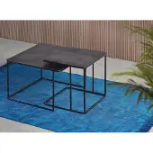 GINER Y COLOMER Lot de 2 tables basses Zelia en métal, 41 cm x 62 cm x 62 cm / 45 cm x 46 cm x 46 cm
