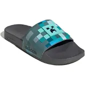 Adidas Mule 'ADILETTE - MINECRAFT' turquoise / bleu ciel / anthracite / vert