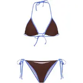 LASCANA Bikini bleu denim / brun foncé