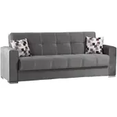 Dmora Arbano - Canapé Lit 3 Places, 226x85 cm Gris, Rangement