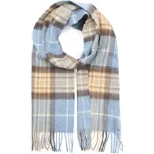 Suitable Echarpe à Carreaux Merinos Multicoloré Beige Bleu