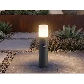 TRIO Lampadaire sur pied avec détecteur de mouvement, anthracite, hauteur 30 cm, pour l'éclairage des allées de jardin