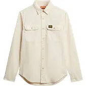 Superdry Cotton Workwear Long Sleeve Shirt Beige 2XL Homme