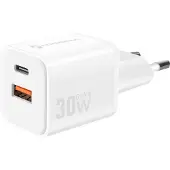 Forcell F-ENERGY Mini GaN III VT-35 chargeur de voyage avec 1 x Type C + 1x USB A, PD QC4.0 30W blanc