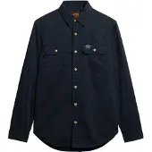 Superdry Cotton Workwear Long Sleeve Shirt Bleu M Homme