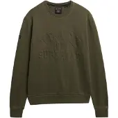 Superdry Athletic Emboss Relaxed Fit Sweatshirt Vert L Homme