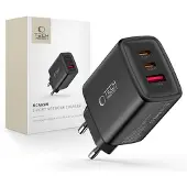 Tech-Protect Chargeur réseau Nca65W-Gan à 3 ports, PD 65 W / QC 3.0, noir