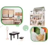 LULILO Maisonnette en bois pour poupées FLORO boho LED 78 cm