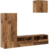 vidaXL Appareils TV muraux 4 pcs Vieux bois Matériaux dérivés du bois