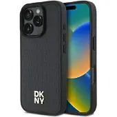 DKNY DKHMP16LPSHRPSK iPhone 16 Pro 6.3" hardcase czarny/black Repeat Pattern Stack Logo MagSafe (Apple iPhone 16 Pro), Coque pour téléphone portable, Noir