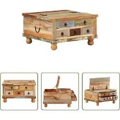 The Living Store Table basse en vieux bois 70x70x38 cm