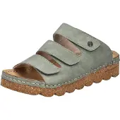 Rieker Mules pour femme à trois lanières avec fermeture velcro et semelle compensée V8780, pointure : 37 EU, couleur : vert