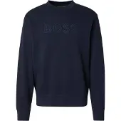 BOSS pour homme. 50567420 Jersey We Logo marino (XL), Casuel, Coton, Manche longue, Marine