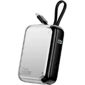 4smarts Power Bank Pocket avec câble USB-C intégré 10000 mAh 30 W argenté