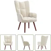 The Living Store Relaxsessel Cremeweiß Samt