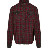 Brandit Chemise brocart / brun foncé / rouge cerise