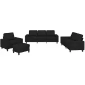vidaXL Ensemble de canapés 4 pièces noir tissu