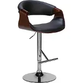 CLP Tabouret de bar Foley en similicuir (couleur : noyer/noir)