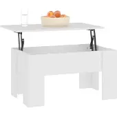 vidaXL Table basse blanche 79x49x41 cm Bois composite