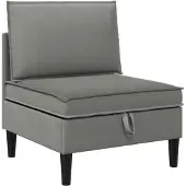 vidaXL Canapé deux places avec rangement , velours gris foncé