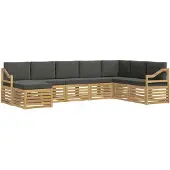 vidaXL Ensemble de canapés d'extérieur , 8 pièces, blanc et anthracite
