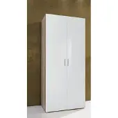 Wimex Armoire Armoire Malta chêne scié / blanc brillant 80cm 2 portes