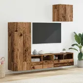 Prolenta Maison Exclusive - Appareils TV muraux, lot de 4. Fabriqués en bois recyclé et en matériaux composites