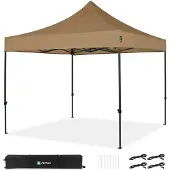 Vonroc Party Tent - 3x3 m - Premium easy-up Party Tent - Modular Design - Foldable - Waterproof - Steel Frame - 50+ UV Protection - Incl. Storage Bag - Beige