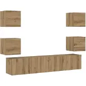 vidaXL Armoires murales TV 6 pcs. Chêne Artisan Matériaux dérivés du bois