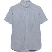 Superdry pour homme. M4011102A Chemise Classic Seersucker bleue (XL), Casuel, Coton, Classique, Manche courte
