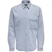 Only & Sons Chemise à Manches Longues Benny Reg Chambray