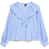 Vero Moda Kaja Long Sleeve Shirt Bleu M Femme