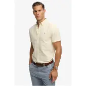 Superdry Preppy Oxford Short Sleeve Shirt Jaune L Homme
